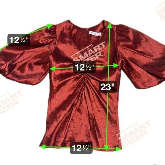 Amanda Uprichard Ruby Neveah Puff Sleeve Blouse XS. B8 - Picture 8 of 9